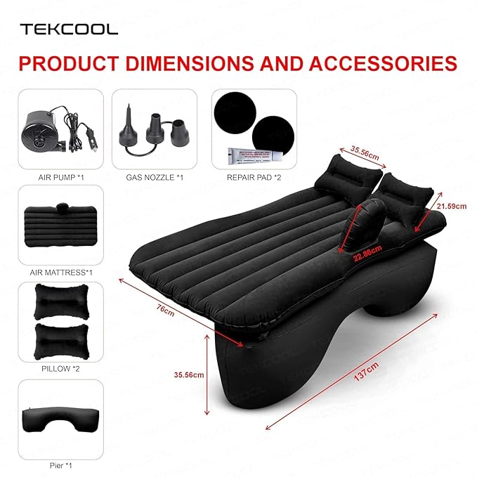 Premium Car Inflatable Bed with Pump & 2 Air Pillow