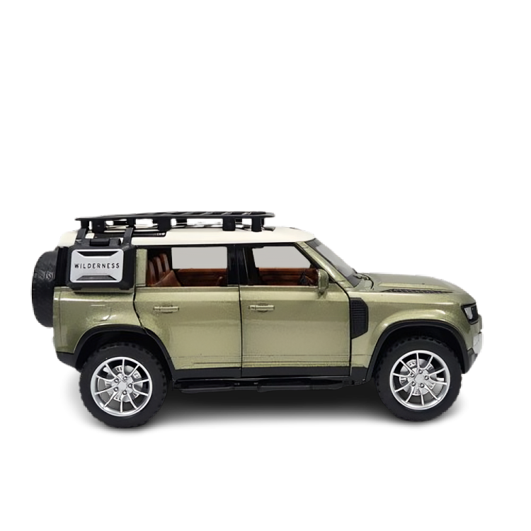 Remote Control Metal Diecast Defender Car with SmokeEffect,Light and OpenableDoors 1:22(Black,Silver,NavyGreen)