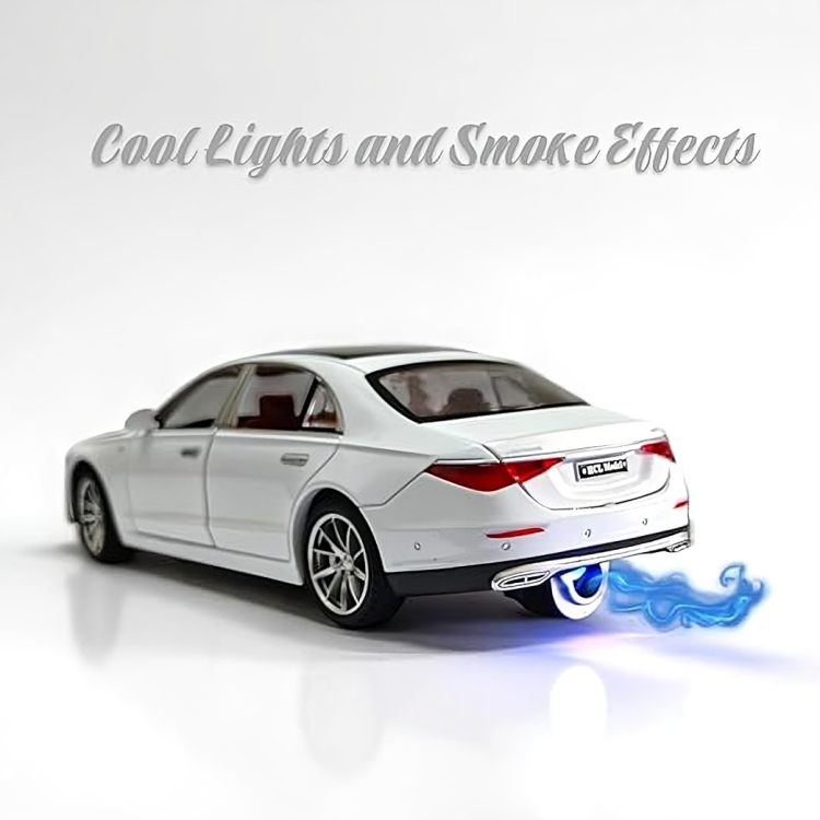 Remote Control Metal Diecast Maybach Car with SmokeEffect,Light and OpenableDoors 1:22(Black,White,Red)