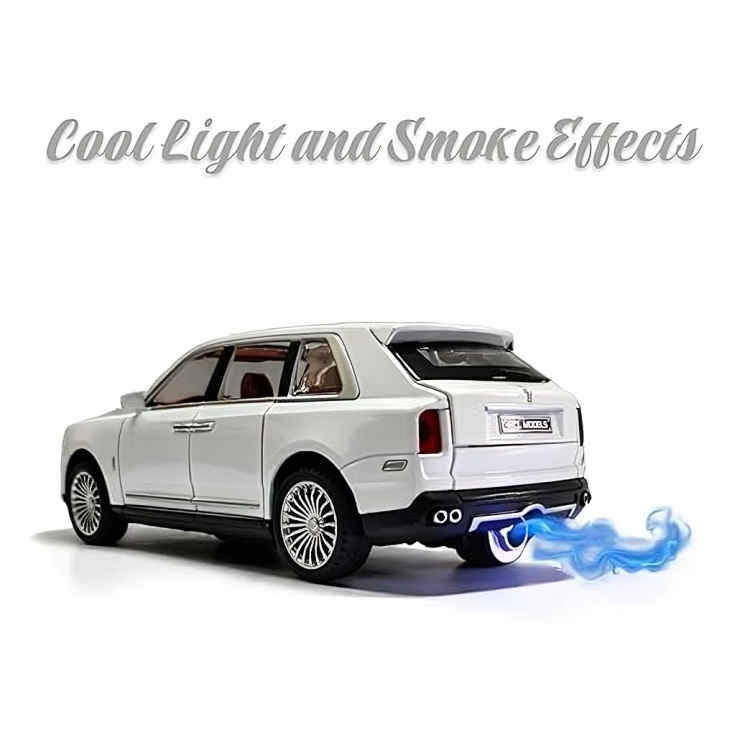 Remote Control Metal Diecast Rolles Roy Car with SmokeEffect,Light and OpenableDoors 1:22(Black,Red,White)