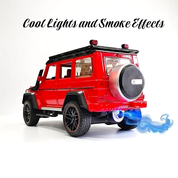 Remote Control Metal Diecast G-wagon Car with SmokeEffect,Light and OpenableDoors 1:22(Red,White,Black)