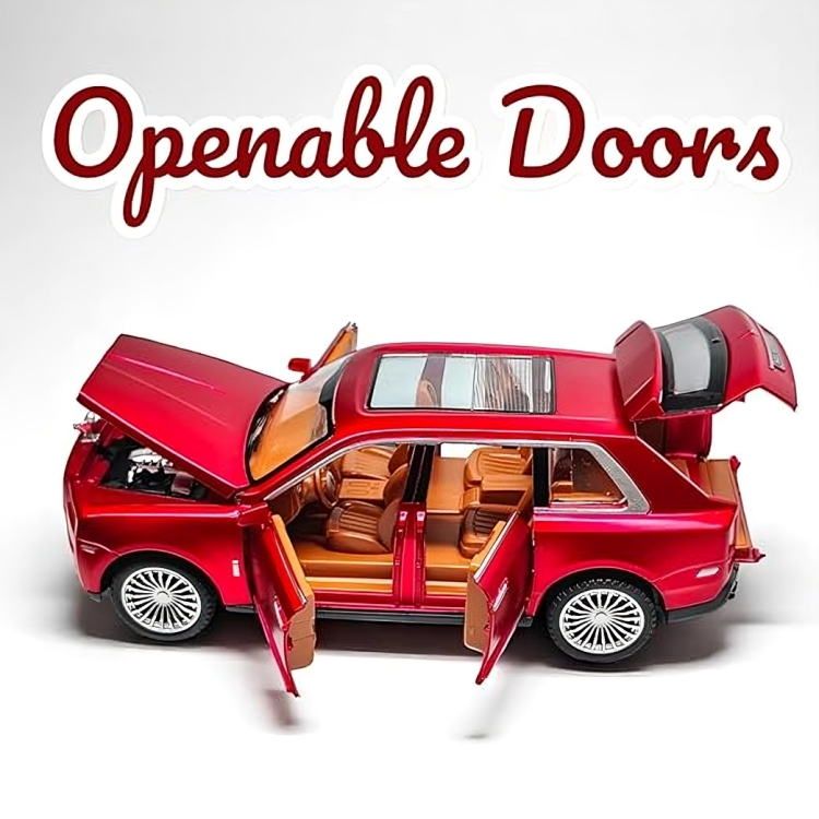 Remote Control Metal Diecast Rolles Roy Car with SmokeEffect,Light and OpenableDoors 1:22(Black,Red,White)