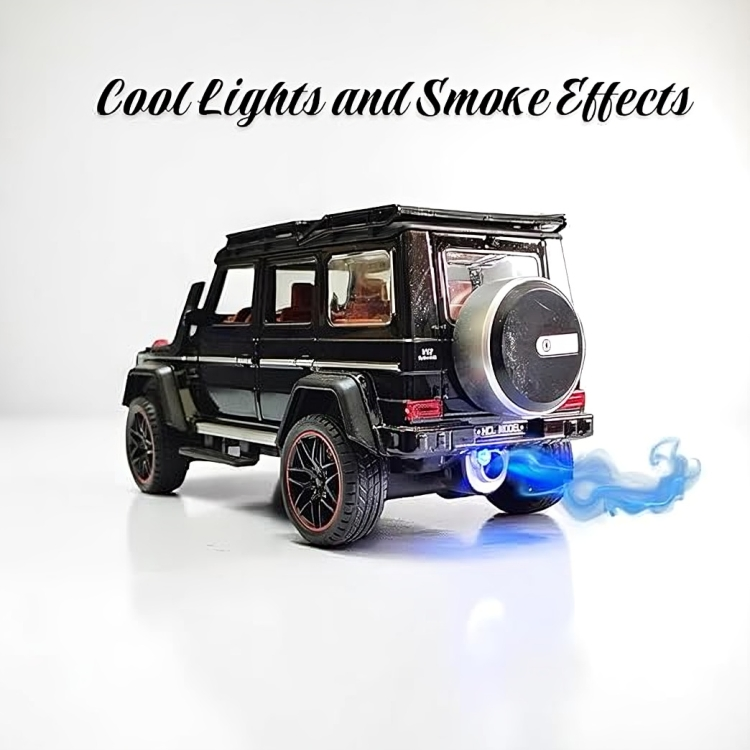 Remote Control Metal Diecast G-wagon Car with SmokeEffect,Light and OpenableDoors 1:22(Red,White,Black)