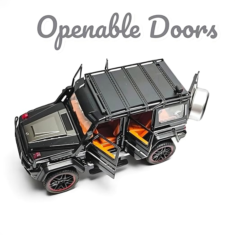 Remote Control Metal Diecast G-wagon Car with SmokeEffect,Light and OpenableDoors 1:22(Red,White,Black)