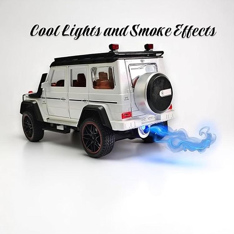 Remote Control Metal Diecast G-wagon Car with SmokeEffect,Light and OpenableDoors 1:22(Red,White,Black)
