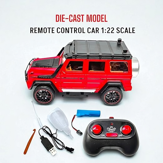 Remote Control Metal Diecast G-wagon Car with SmokeEffect,Light and OpenableDoors 1:22(Red,White,Black)