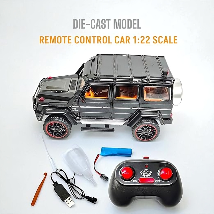 Remote Control Metal Diecast G-wagon Car with SmokeEffect,Light and OpenableDoors 1:22(Red,White,Black)