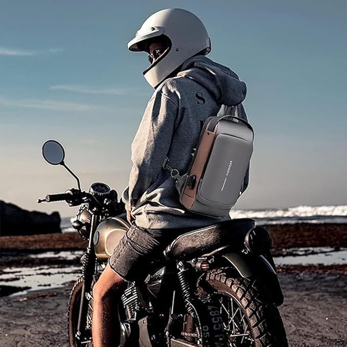 Waterproof Password Protected Polyester Slim Unisex Crossbody Sling Bag