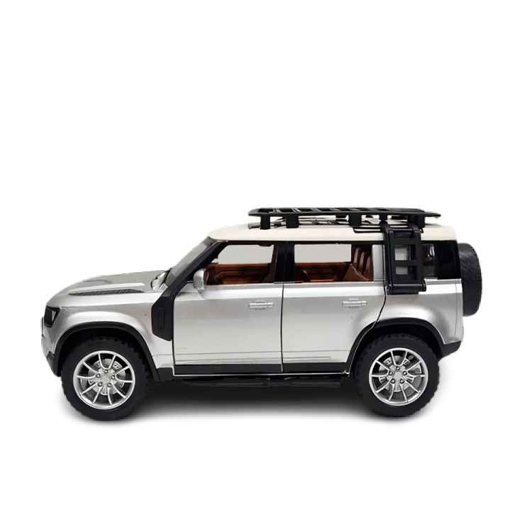 Remote Control Metal Diecast Defender Car with SmokeEffect,Light and OpenableDoors 1:22(Black,Silver,NavyGreen)